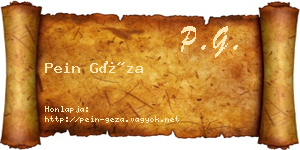 Pein Géza névjegykártya