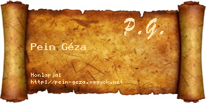 Pein Géza névjegykártya